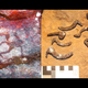 Left: Art from Yilbilinji 1 showing small-scale figures. Right: Stencil templates made by the researchers.